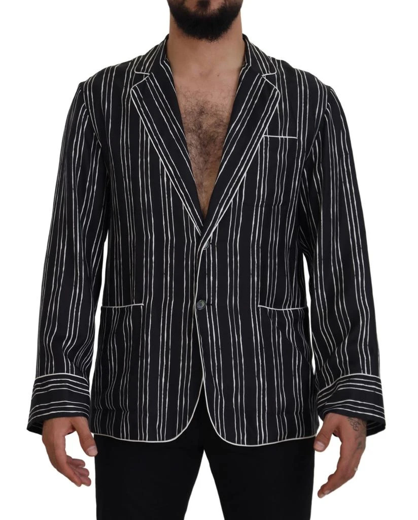 Dolce 
Gabbana Striped Silk Pajama Shirt Men
s Jacket