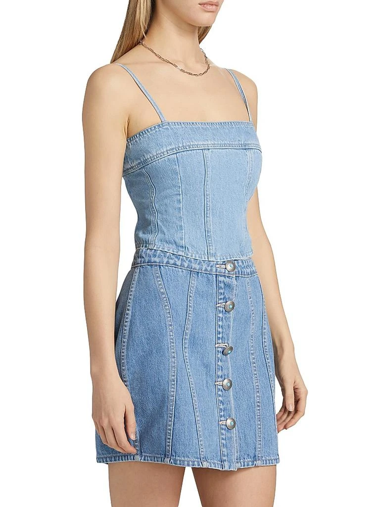 L
Agence Arlin Seamed Denim Top 4