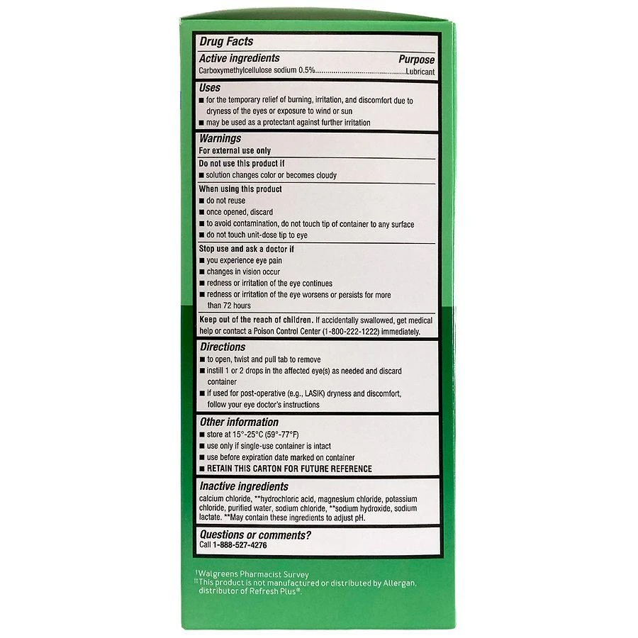 Walgreens Lubricant Preservative Free Eye Drops 3