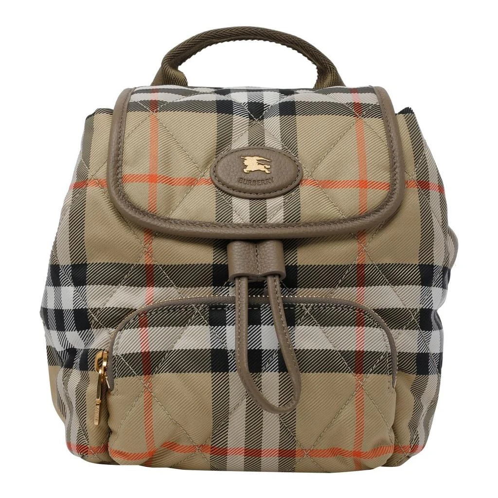 Burberry Burberry Logo Patch Checked Quilted Backpack from Cettire