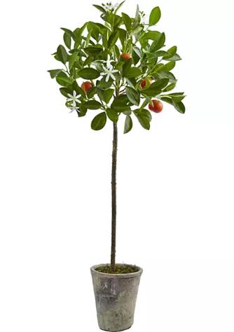 NEARLY NATURAL Natural Potted Orange Tree