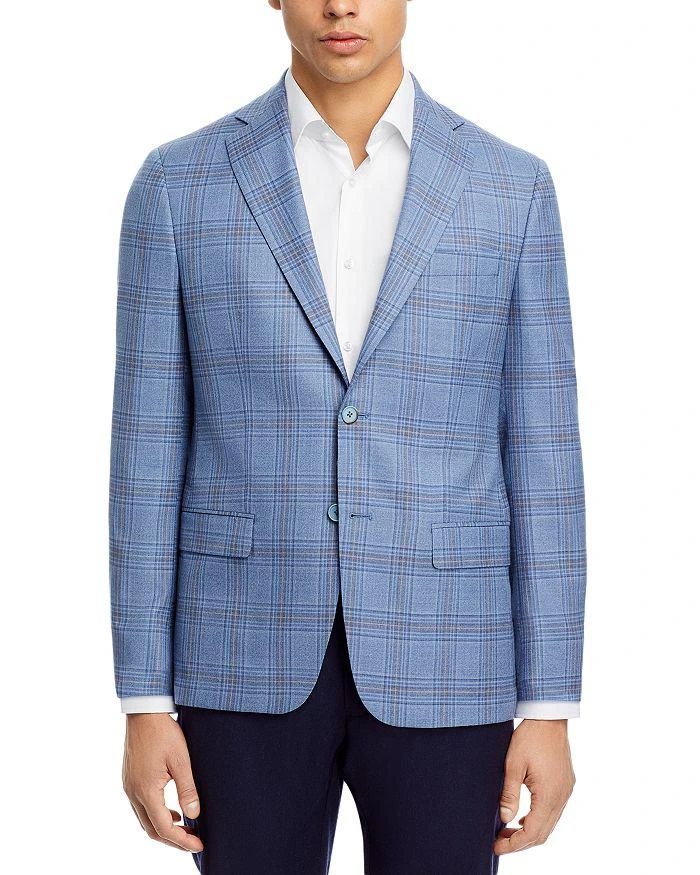 Robert Graham Modern Fit Light Blue & Tan Plaid Sport Coat 1