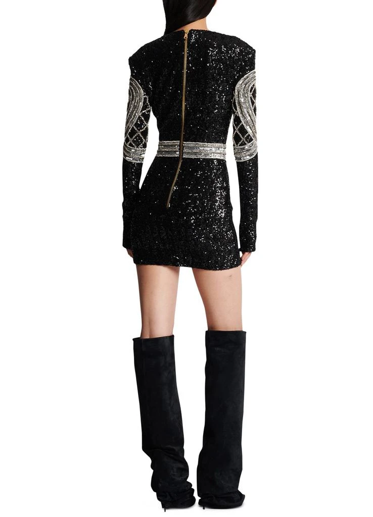 Balmain Short silver embroidered dress 3