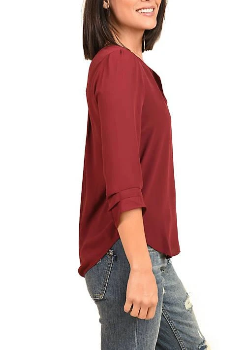 DR2 by Daniel Rainn By Daniel Rainn 3 4 Sleeve V Neck Blouse 2