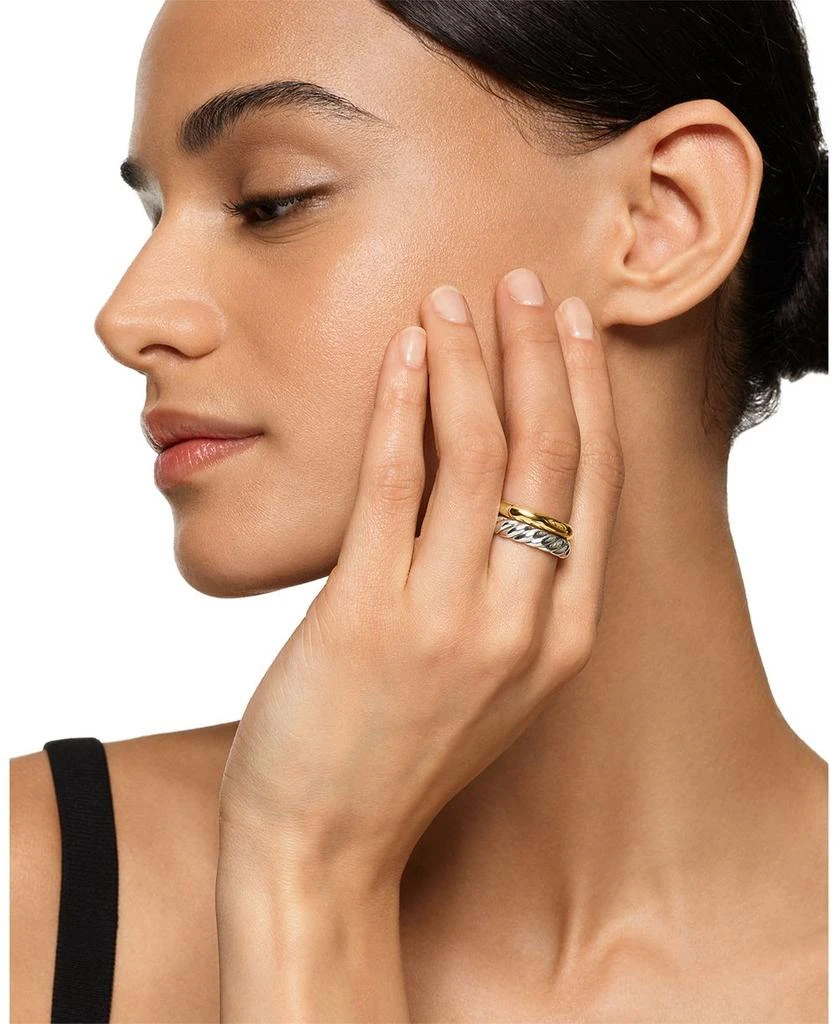 David Yurman DY Mercer Two Row Ring in Sterling Silver with 18K Yellow Gold, 8mm 5