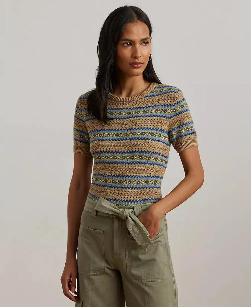 Ralph Lauren Women's Fair Isle Short-Sleeve Sweater, Regular & Petite 3