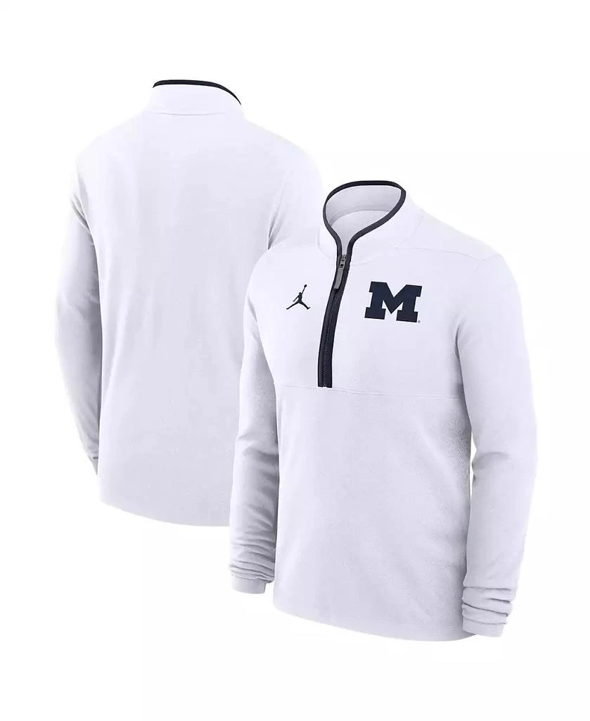 Jordan Men's White Michigan Wolverines Victory Half-Zip Sweatshirt 1