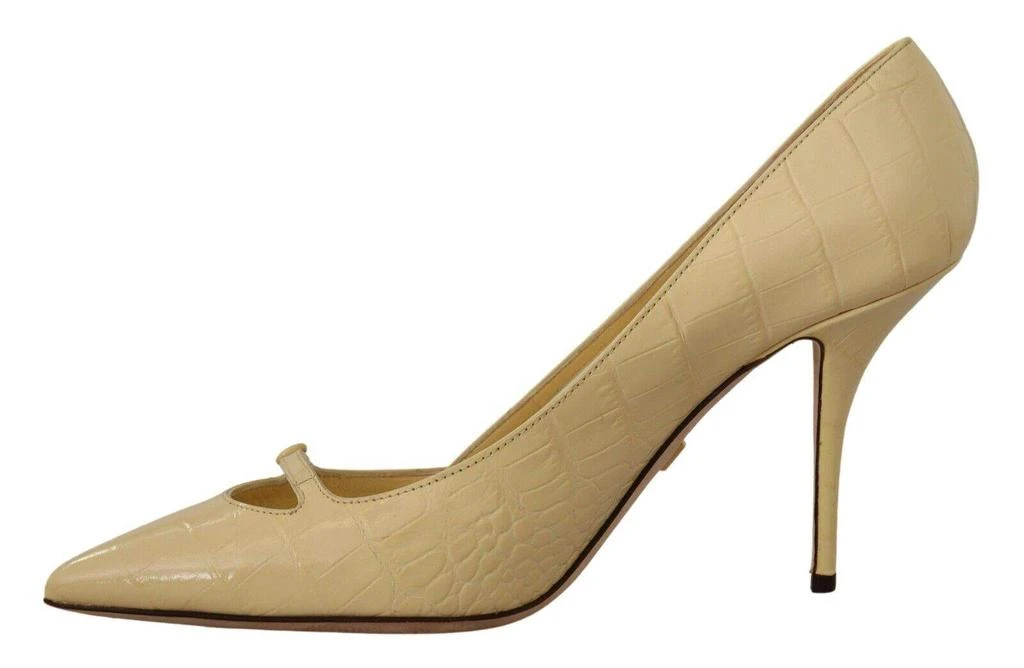 Dolce & Gabbana Dolce & Gabbana Yellow Exotic Leather Stiletto Heel Pumps Shoes 5