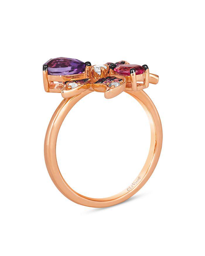 Bloomingdale's Multi Gemstone & Diamond Flower Ring in 14K Rose Gold