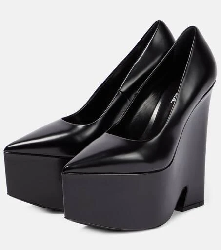 Versace Tempest leather platform pumps 5