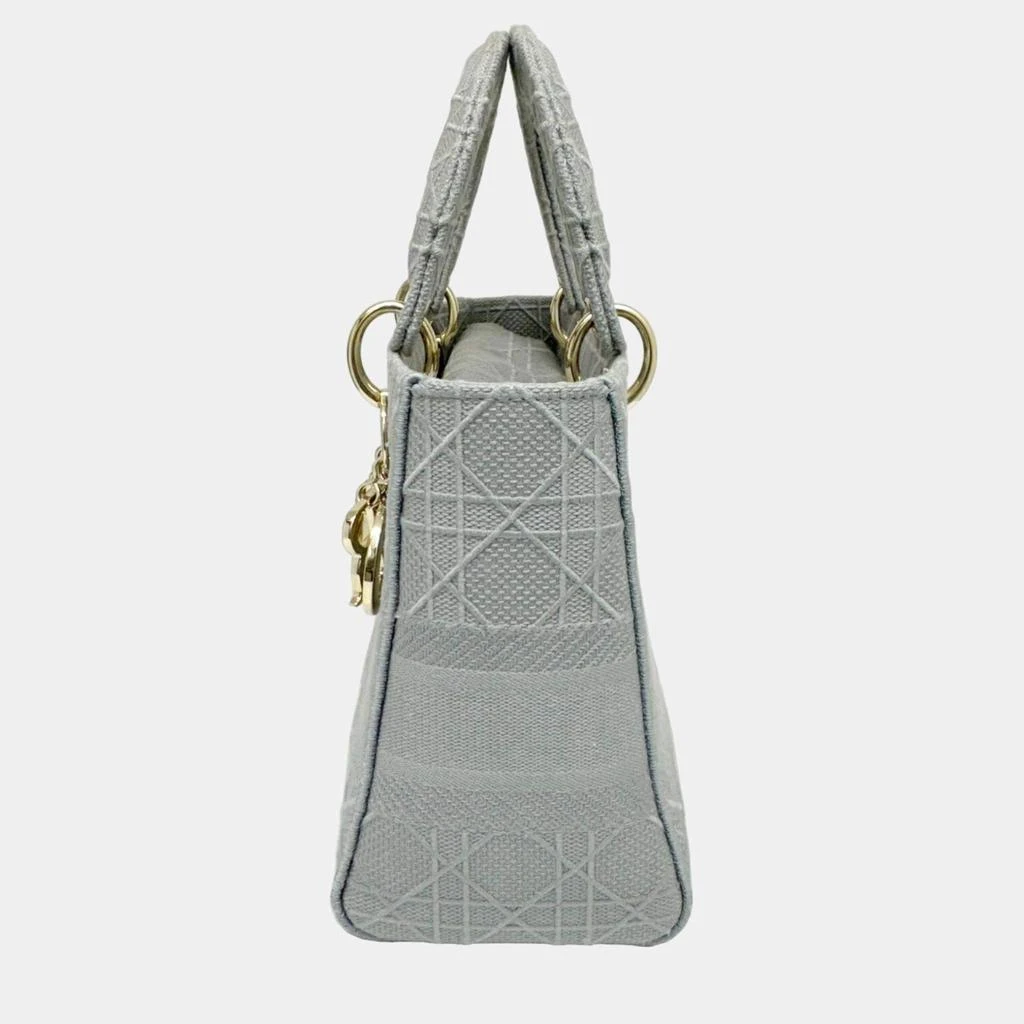 Dior Dior Grey Canvas Medium Cannage Lady D-Lite Tote Bag 3