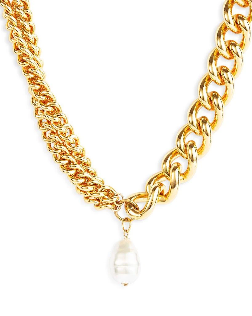 Kenneth Jay Lane Imitation Pearl Chain Link Pendant Necklace in Gold Tone, 18" from Bloomingdale
s