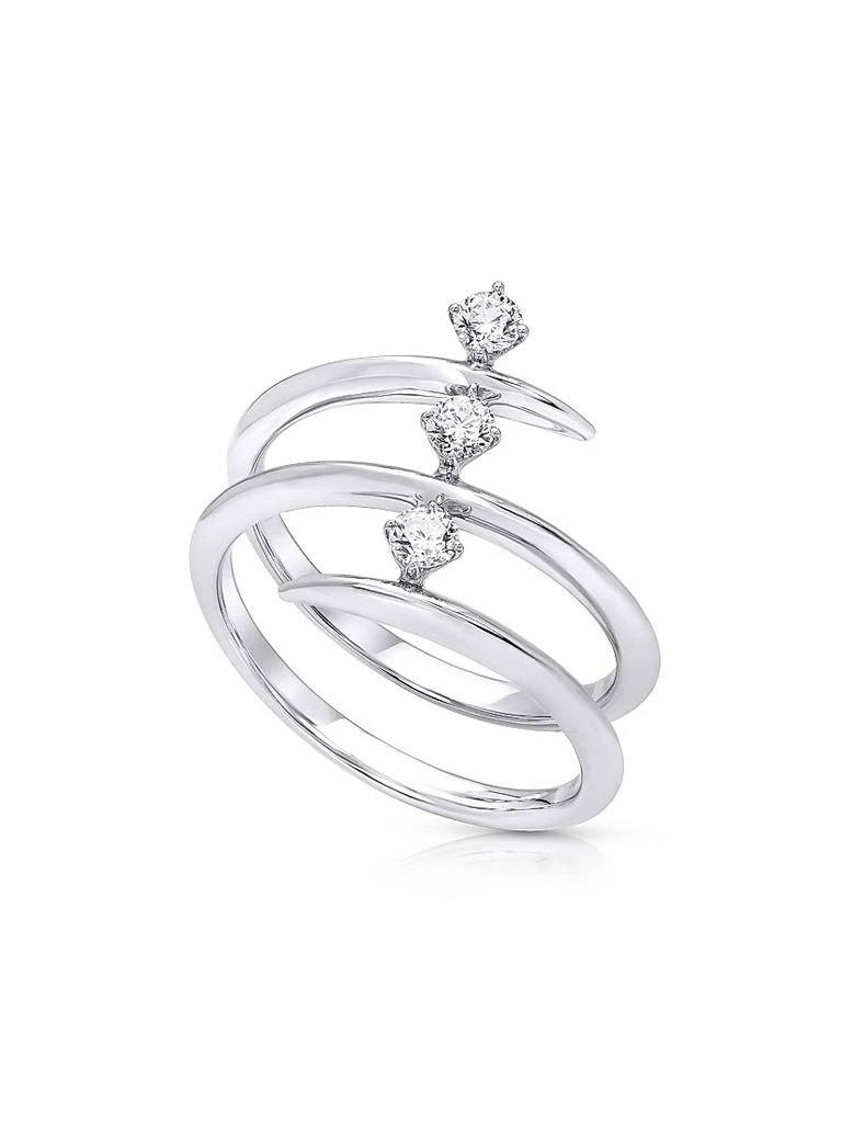 HUEB 18K White Gold & 0.33 TCW Diamond Spiral Ring 1