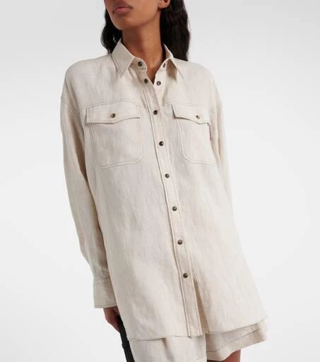 Brunello Cucinelli Oversized linen shirt 7