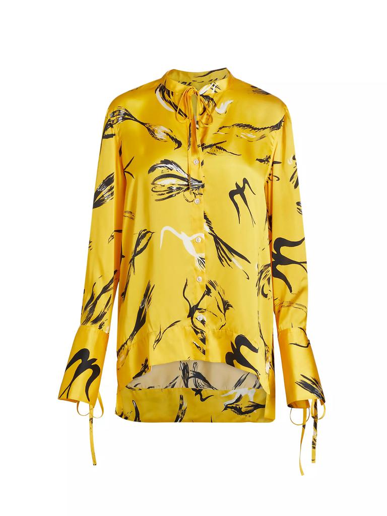 Rosetta Getty Bird Silk-Blend Shirt