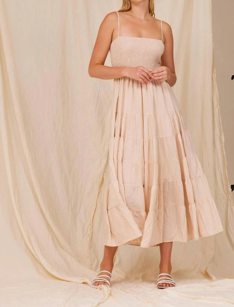 moodie Tiered Dress In Oyster 1