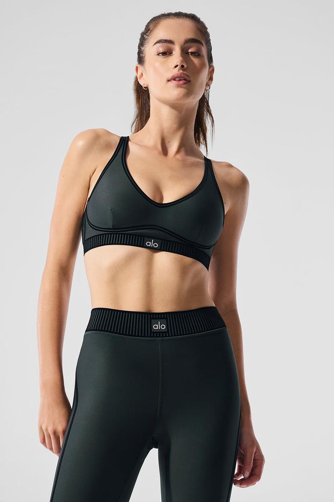 Alo Airlift Line Up Bra - Charcoal Green - Lingerie - Free