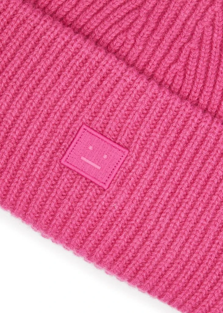 Acne Studios Logo ribbed wool beanie 2