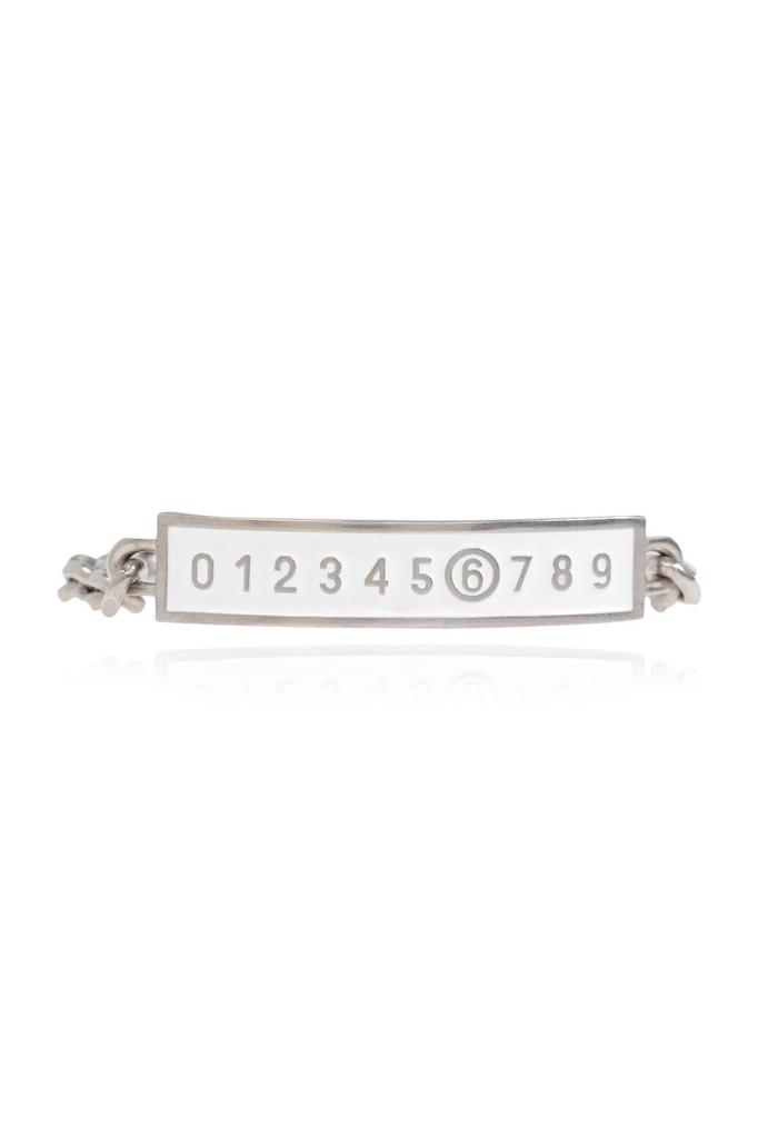 【MM6】NUMBER LOGO BRACELET MM6 Maison Margiela Men's Number Logo Cuff in Polished