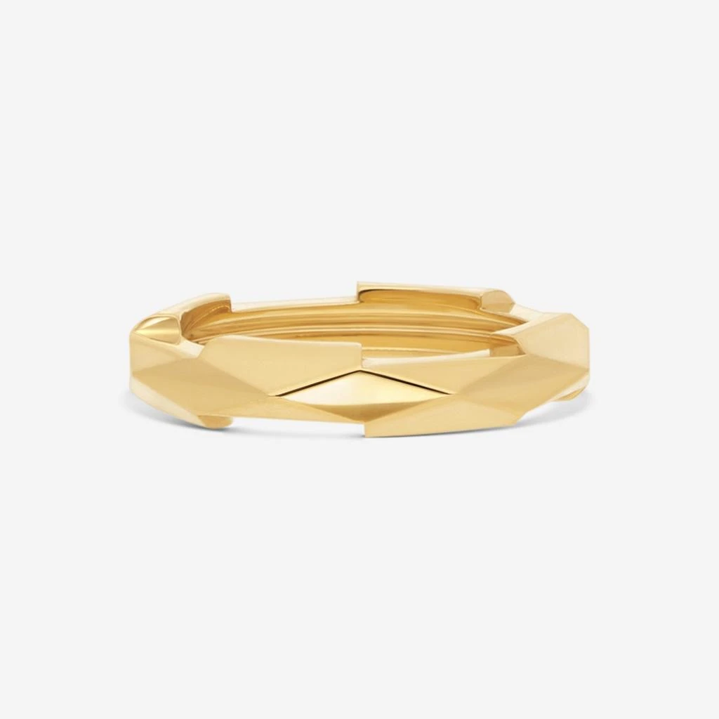 Gucci Gucci Link to Love 18K Yellow Gold Studded Band Ring YBC662177001008 3