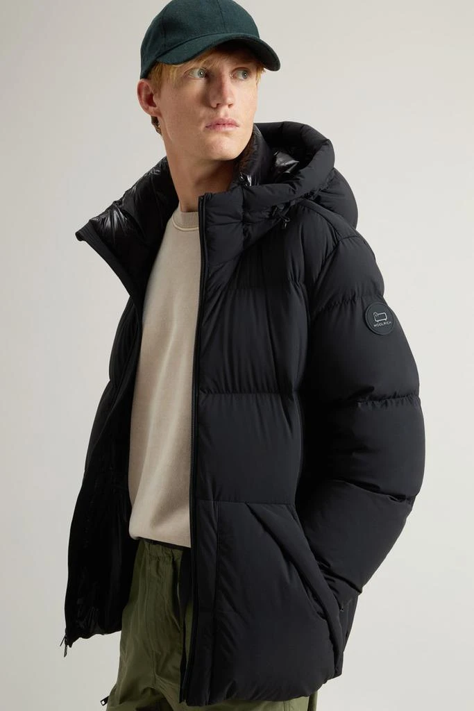 Woolrich Sierra Supreme Down Jacket in Stretch Nylon - Men - Black 4