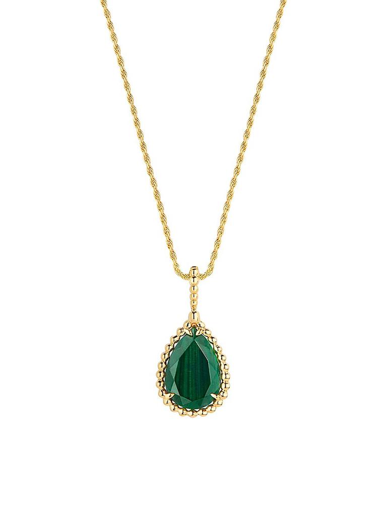 Boucheron Serpent Bohème 18K Yellow Gold & Malachite Medium Pendant Necklace