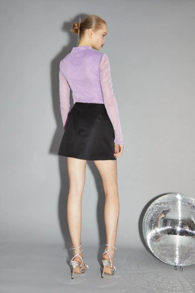 Glamorous Corrine Flower Trim Mini Skirt In Black 3