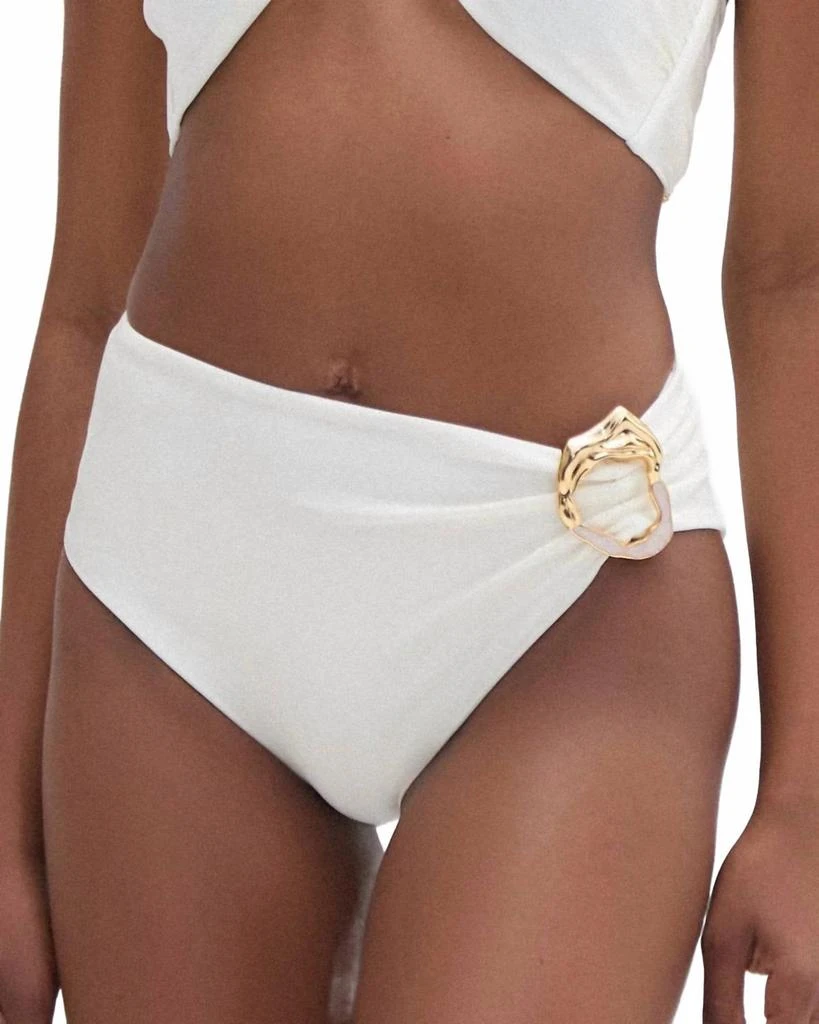 PatBO Jersey Sands Stone Bikini Bottom In Off White 2
