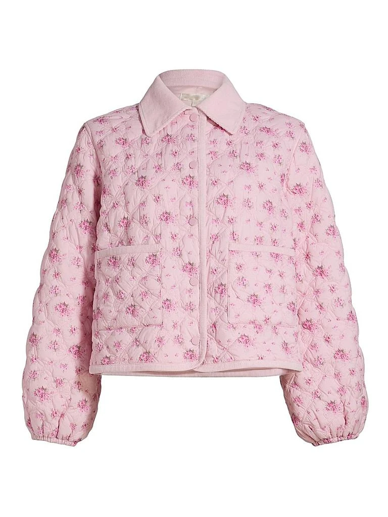 LOVESHACKFANCY Quinlette Printed Quilted Down Jacket