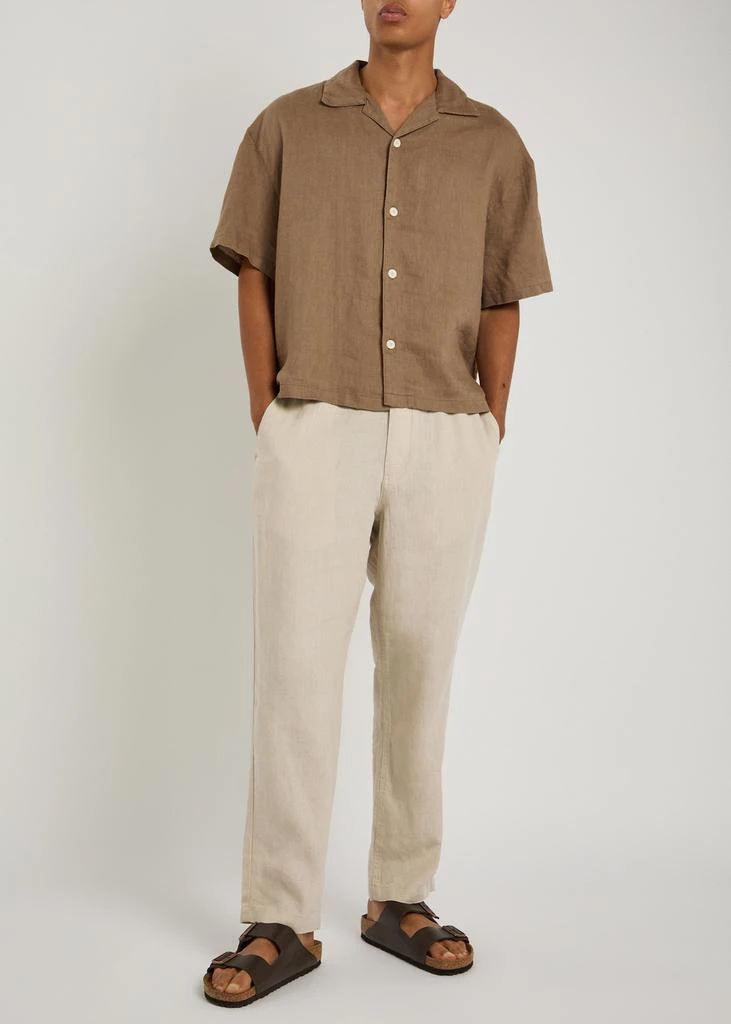 WAX LONDON Kurt tapered-leg linen trousers 3