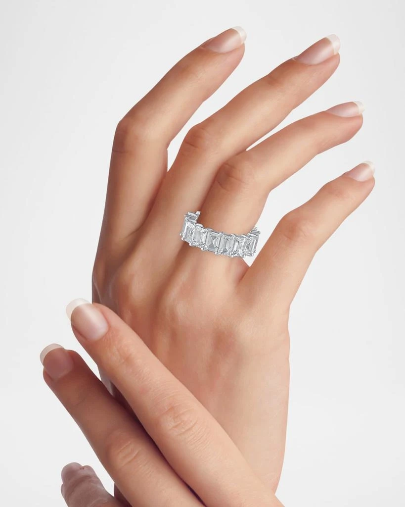 Golconda by Kenneth Jay Lane Emerald Cubic Zirconia Eternity Band Ring 2