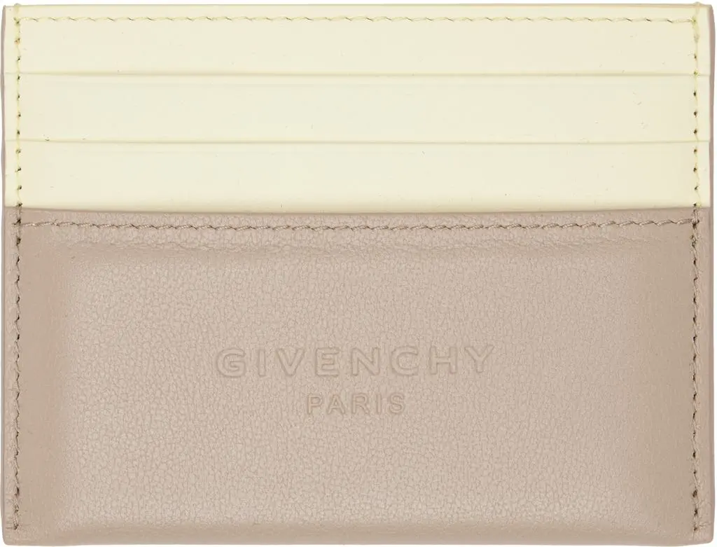 Givenchy Beige & Taupe Padded Card Holder