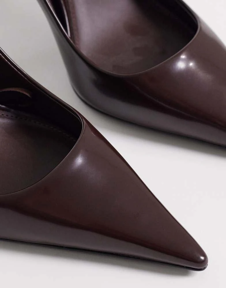 Mango Mango pointed heels in burgundy 2