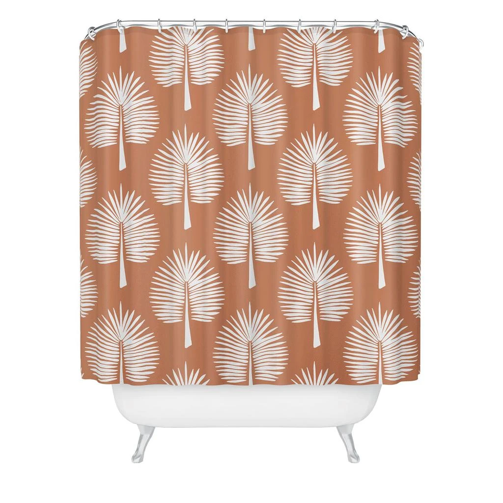 DENY Designs Coastl Studio Wide Palm Terra Cotta Shower Curtain 2