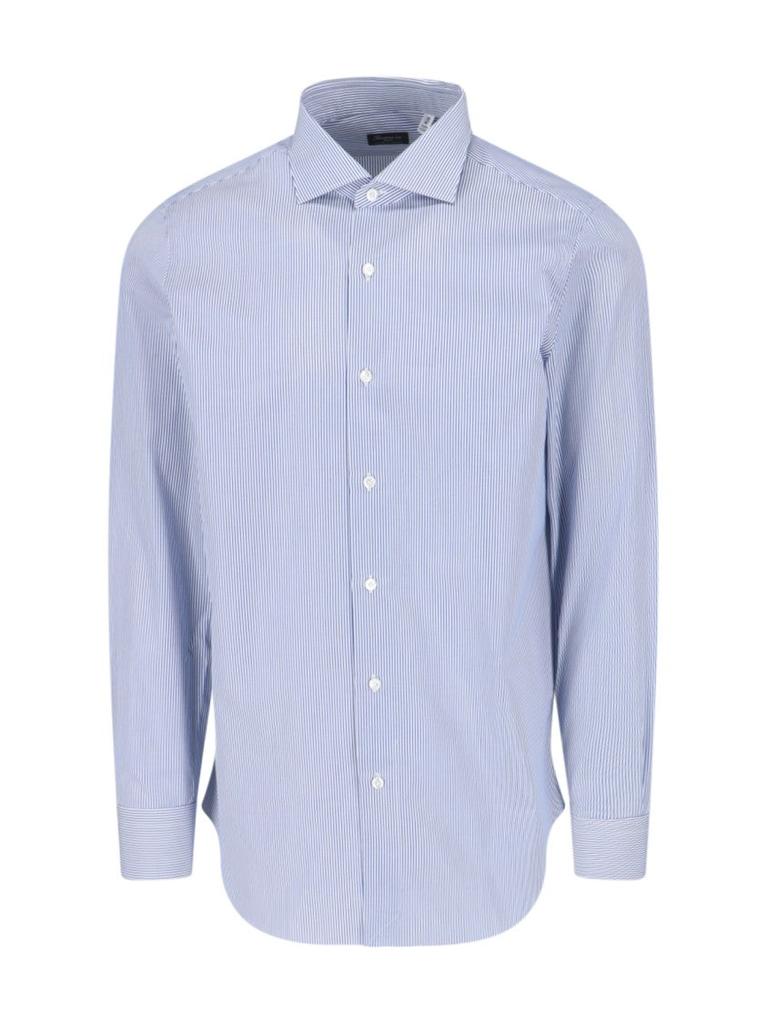 Finamore 1925 Striped Shirt – Blue