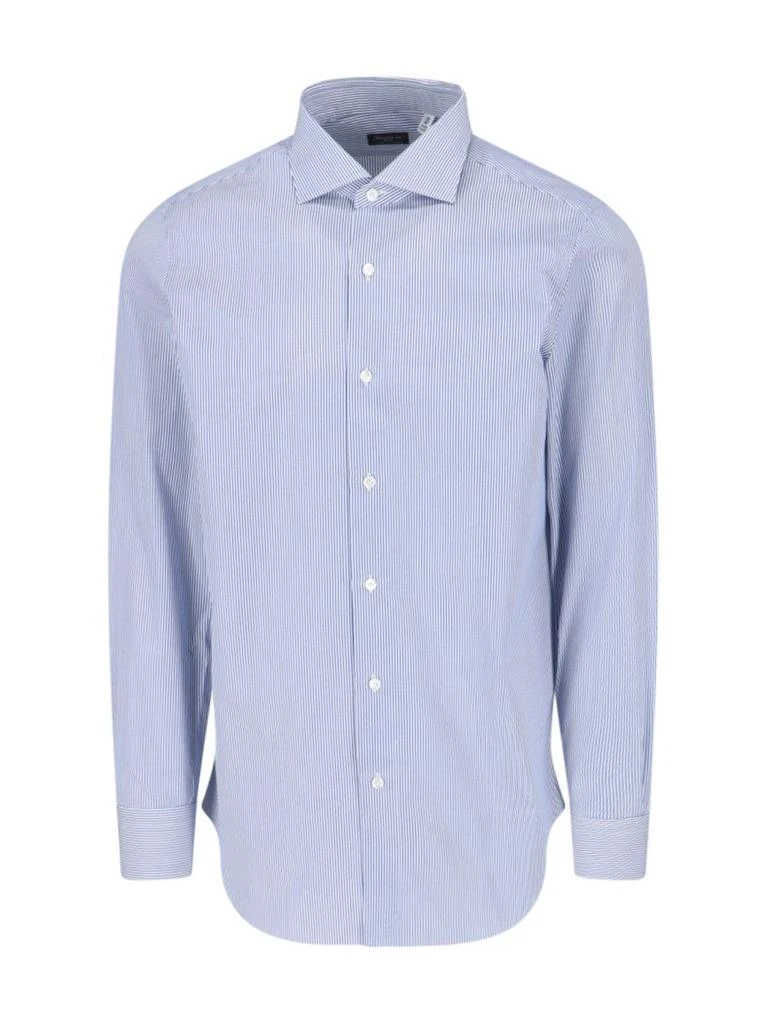 Finamore 1925 Striped Shirt – Blue 1