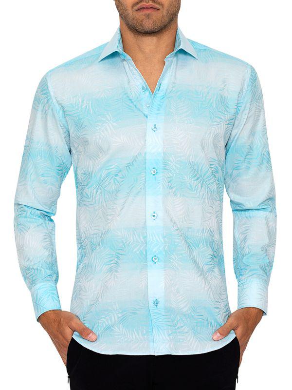 Bertigo Leaf Print Ombre Shirt