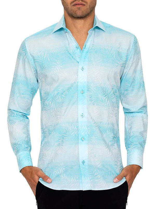 Bertigo Leaf Print Ombre Shirt 1