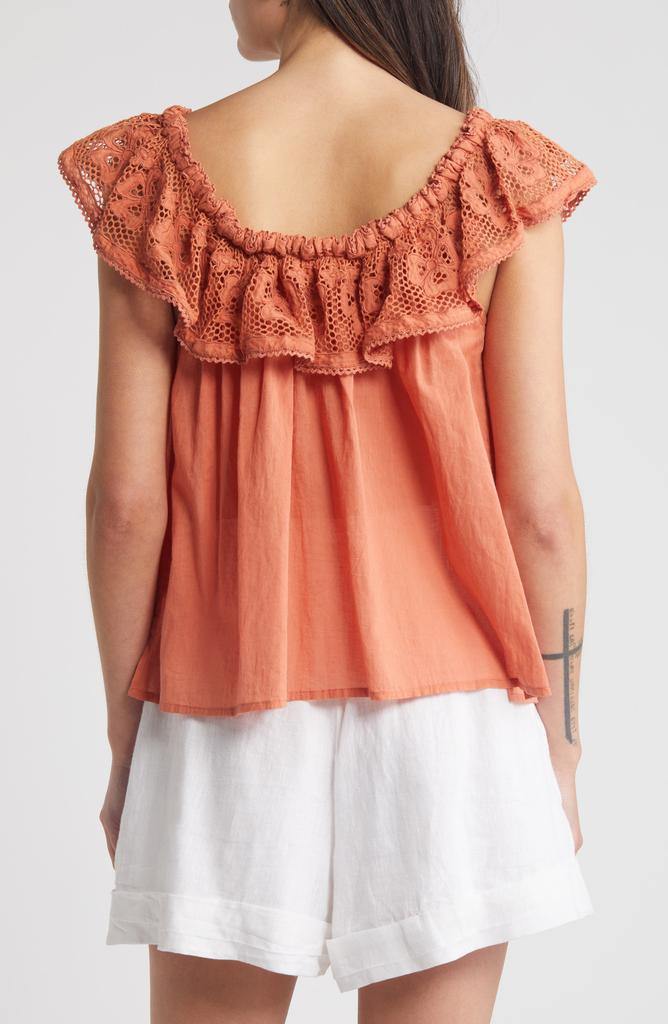 Cleobella Paulina Lace Ruffle Cotton Top