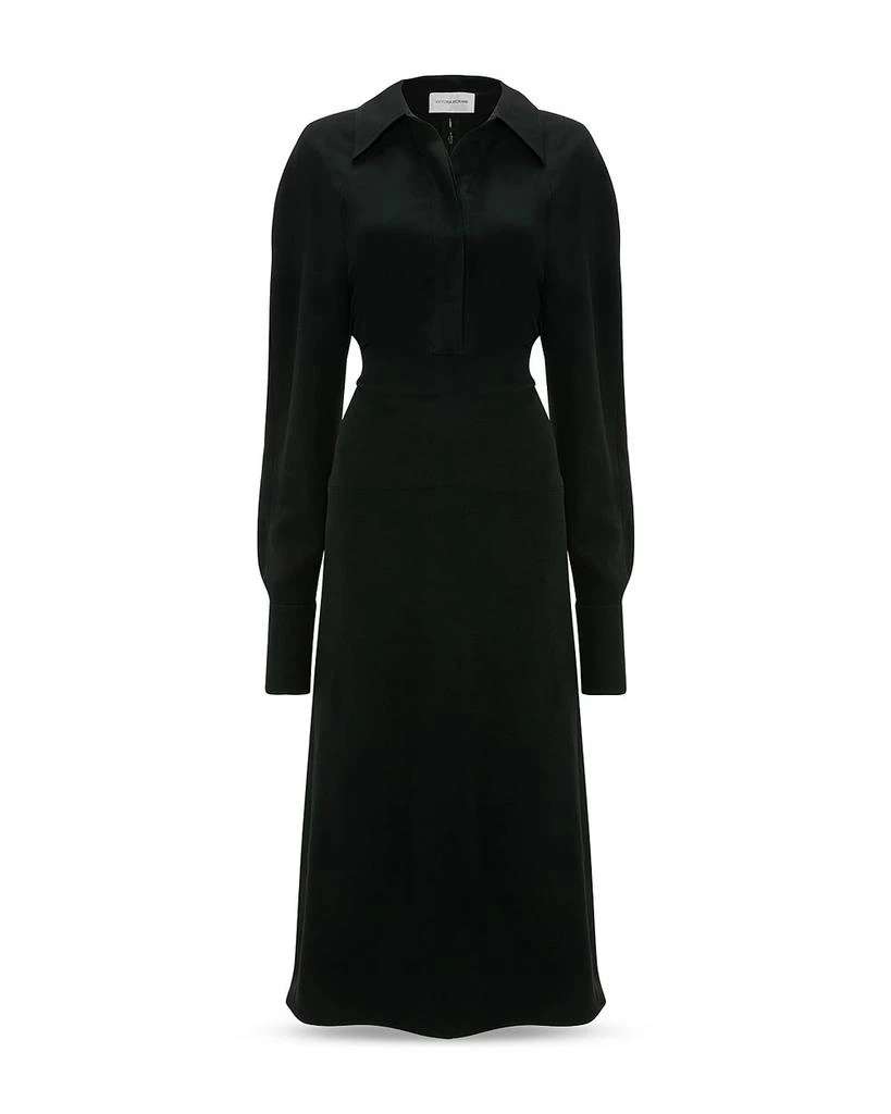 Victoria Beckham Long Sleeve Polo Collar Midi Dress 1