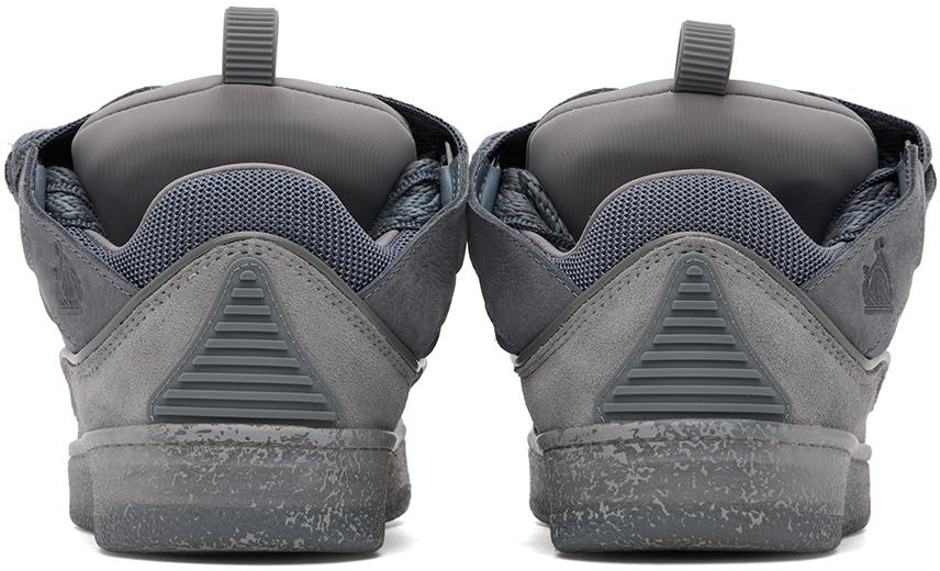 Lanvin Gray Leather Curb Sneakers - Casual Shoes - BeyondStyle
