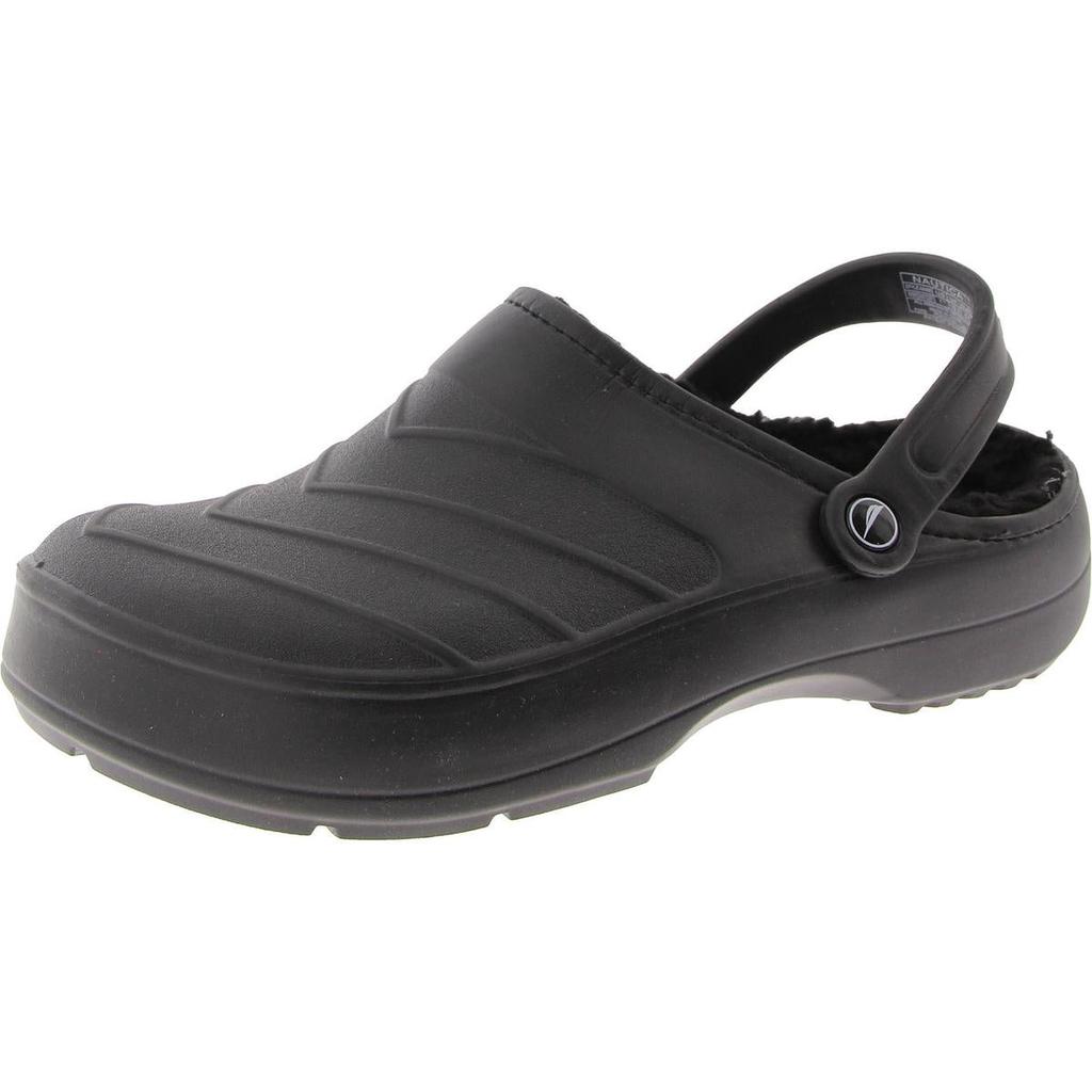 Nautica River Cost Cozy Mens Faux Fur Lined Slip On Clogs