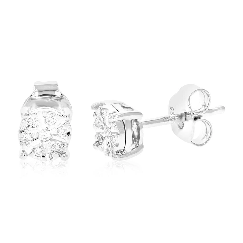 Vir Jewels 1/12 cttw 14 Stones Round Lab Grown Diamond Studs Earrings .925 Sterling Silver Prong Set 1/5 Inch 1