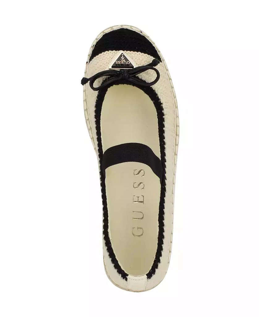GUESS Women's Joneal Platform Espadrille Crochet Knit Ballet Flats 4