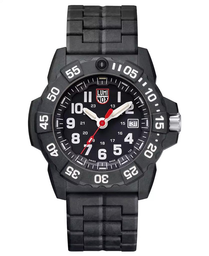 Luminox 3502 Navy SEAL Watch, Carbon Link Bracelet
