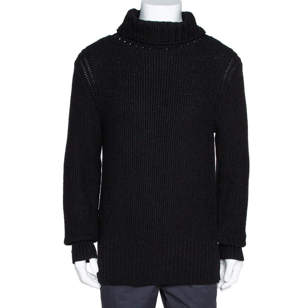 ANN DEMEULEMEESTER Ann Demeulemeester Black Alpaca Wool Knit Pepito Roll Neck Jumper M 1