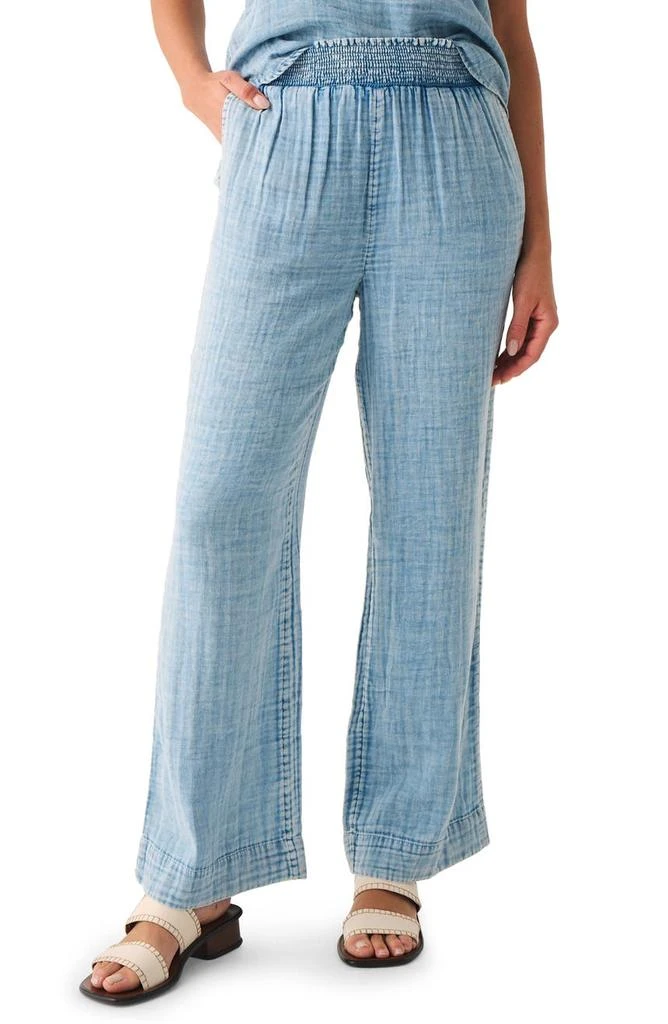 Faherty Dream Organic Cotton Gauze Wide Leg Pants 1