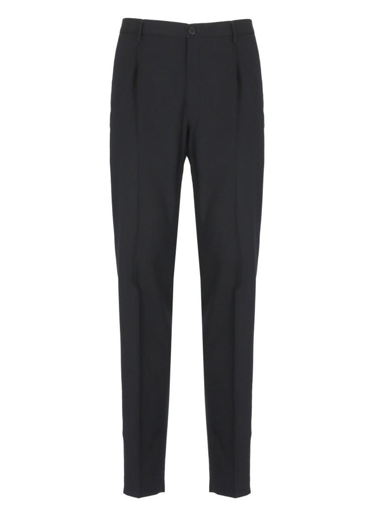 Incotex Ivory Dark Blue Virgin Wool Trousers