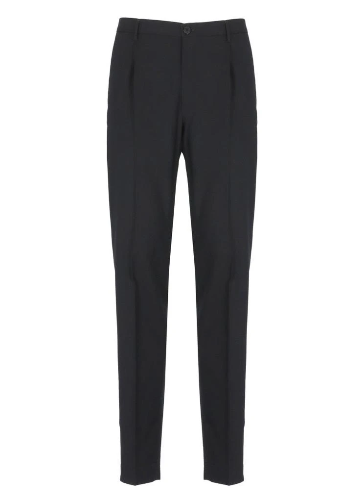 Incotex Ivory Dark Blue Virgin Wool Trousers 1