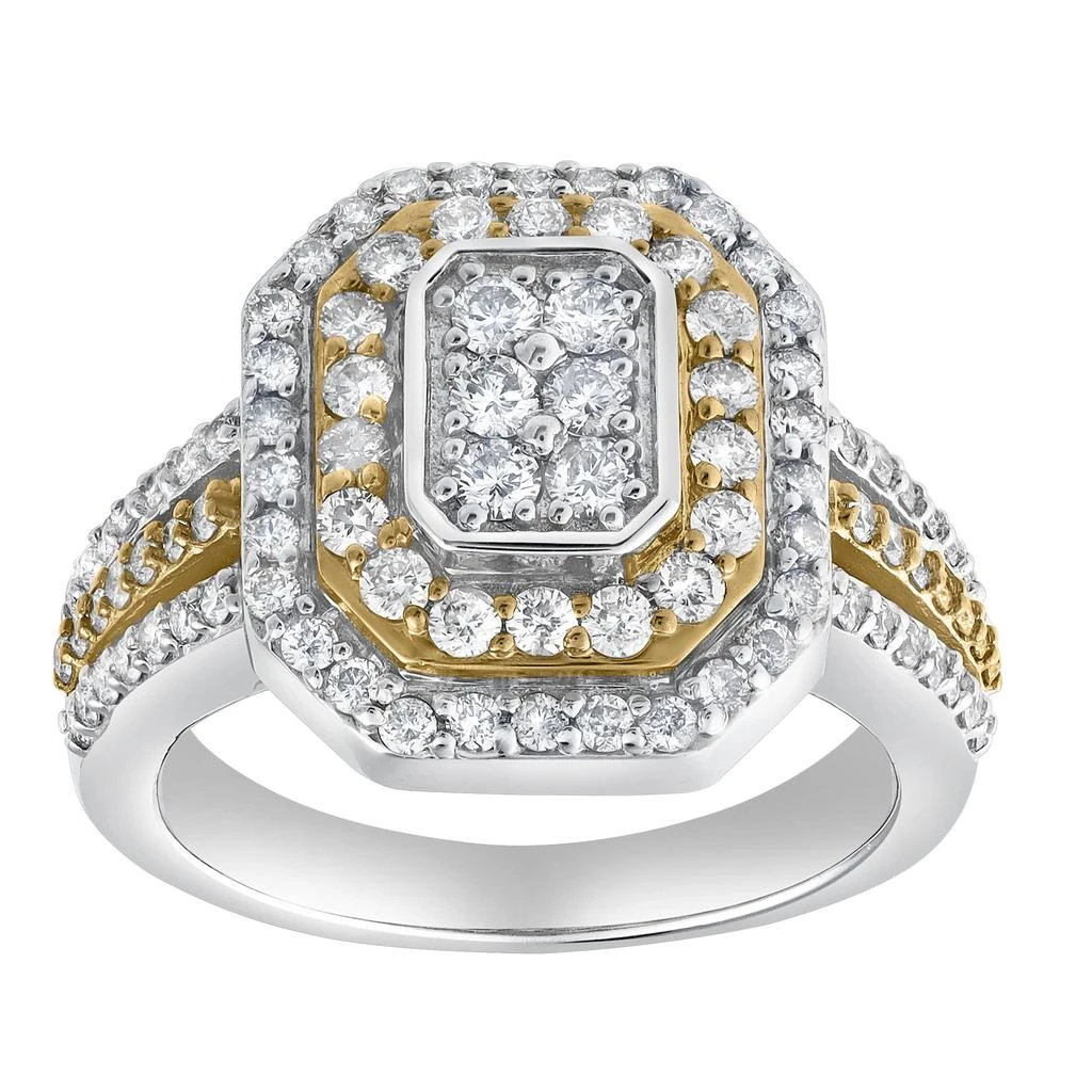 LuvMyJewelry Aurelia Crest 1.20 Ct  10K Gold Diamond Ring